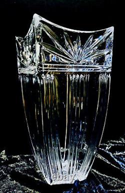 Waterford Marquis 10 Odyssey Draped and Fluted Fan Cut Square Crystal Vase