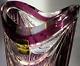 Xl Caesar Crystal Purple Vase Blown Cut To Clear Overlay Czech Bohemia 12+