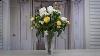 Yellow U0026 White Roses Into A Cut Glass Vase